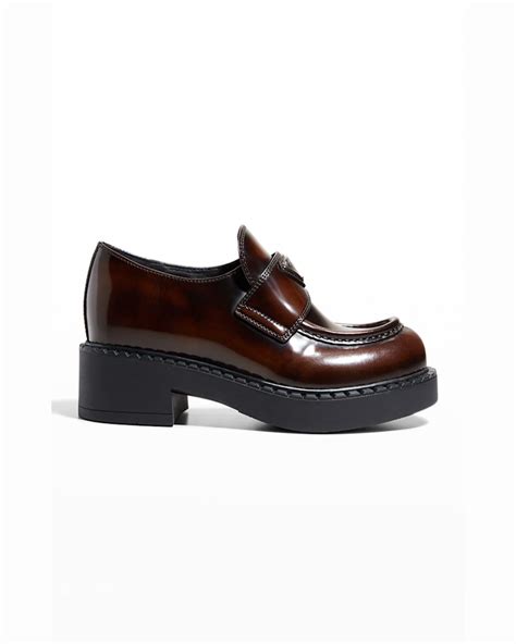 miuccia prada leather loafers.